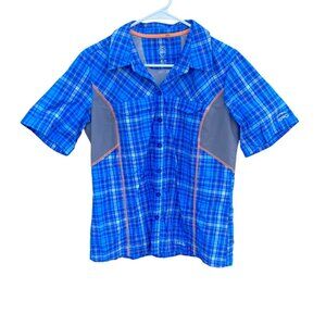 Cabela’s XPG Women’s Medium Plaid Button-Up Shirt Blue Gray Outdoor Lightweight